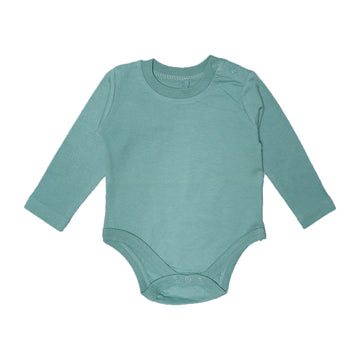 KRYPTONITE GREEN PLAIN FULL SLEEVES HALF BODY ROMPER